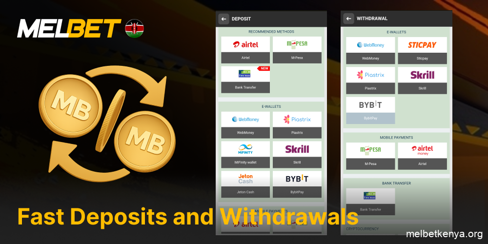 Deposit and withdraw with ease in Melbet app