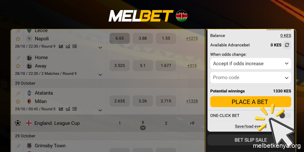 Click the yellow Place a Bet button, step 8
