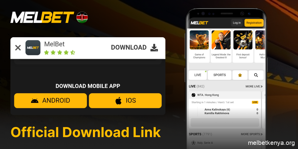Safe APK download link for Melbet Kenya