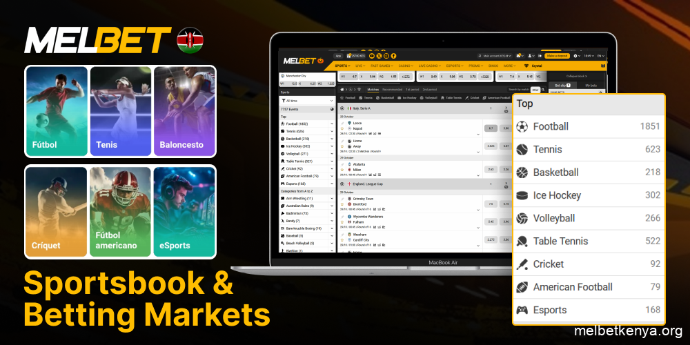 Melbet Kenya offers a wide selection of sports betting options