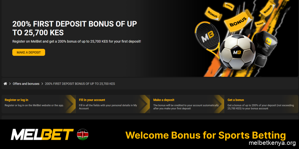 Melbet Kenya 100% welcome offer for sports betting